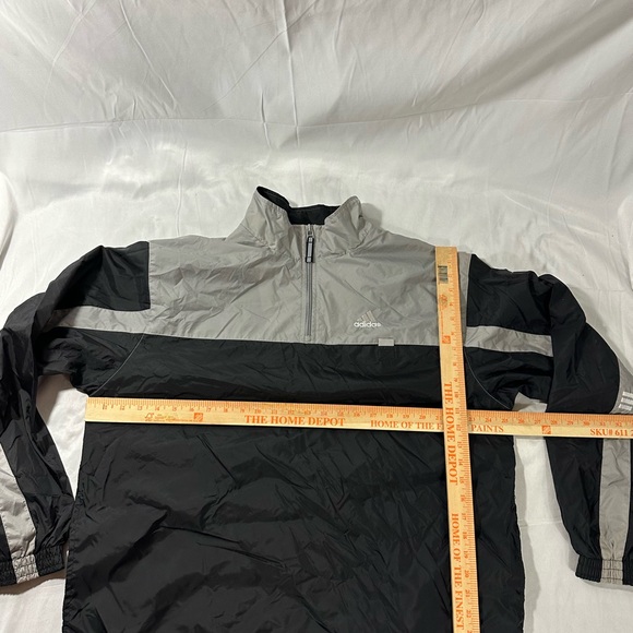 VINTAGE Y2K ADIDAS WINDBREAKER 1/4 ZIP GRAY AND BLACK 2000s - Picture 6 of 15